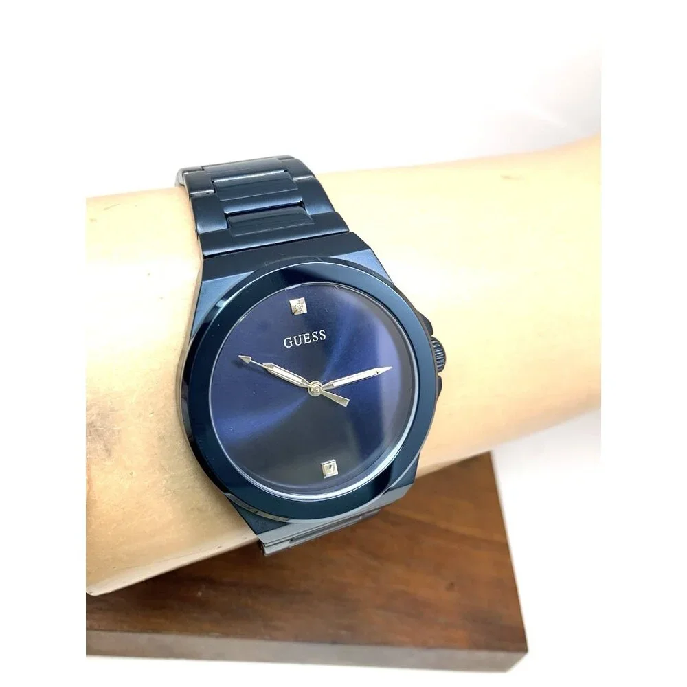 Guess Men's Watch GW0833G1 Quartz Blue Dial Diamond Accent Stainless Steel 44mm